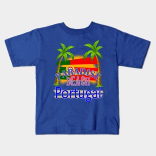 Paradise Beach Portugal Vacation Holidays Kids T-Shirt